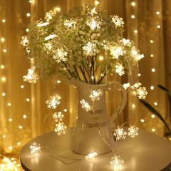 LED雪花灯串小彩灯閃灯室内部屋寝室ネット赤背景配置クリスマス祝日装飾灯