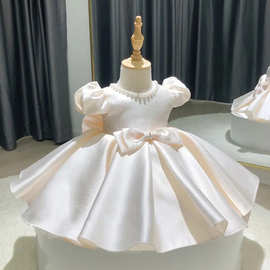 小女孩钢琴演出服儿童生日周岁花童婚纱女童宝宝礼服公主裙蓬蓬裙