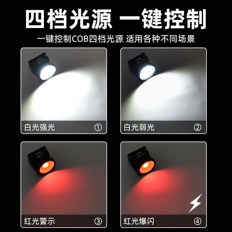 Luz solar al aire libre linterna montada en la cabeza búsqueda luz de emergencia luz de pesca LED luz de cabeza impermeable image 4