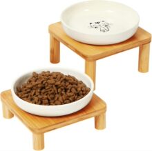 新款木质猫碗架小型增高食盆架小型犬碗架家用可调节猫咪喂食器架