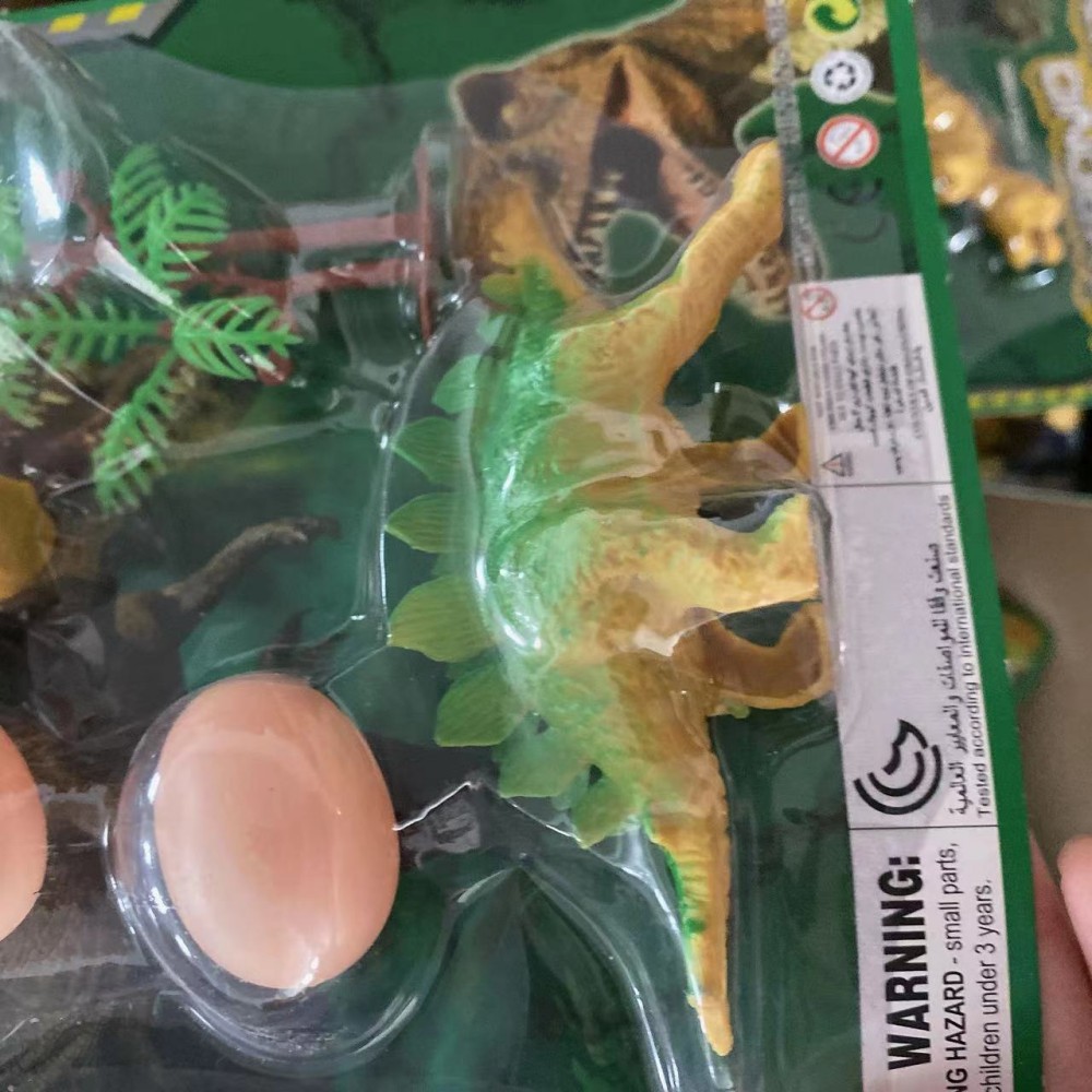 Fabricante de juguete puesto 2 yuanes dinosaurio plástico modelo de juguete de simulación de dinosaurio animal anillo de juguete al por mayor