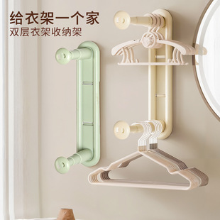 Retractable clothes hanger storage rack without punching home balcony wall-mounted clothes drying rack organizer rack multi-functional storage rack