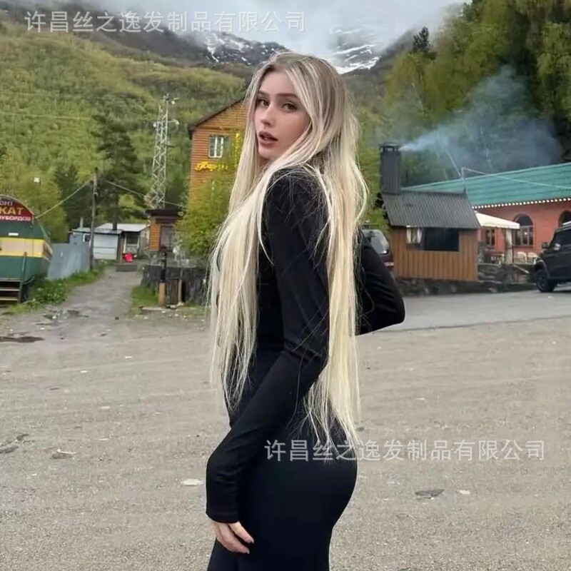 Cross-border wig 613 front lace wig 13*4 European and American wig real hair lace wig headgear human hair