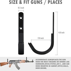 クロスボーダーRifles Shotgun Hooks 2pcs壁掛け式ガンフレーム金属ストレージフックJ型フック