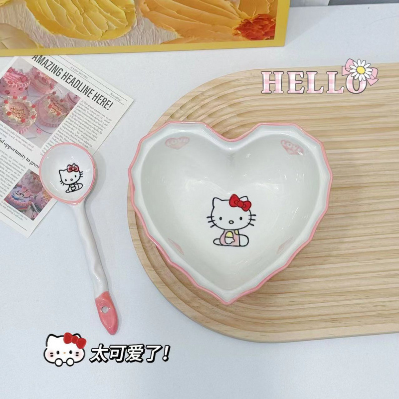 kt 猫食器 セラミックボウル 寮 ホームボウル スプーンセット 高価値丼 プレート|undefined