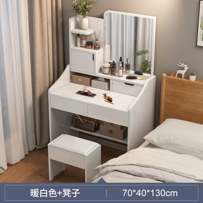 Maquillaje tocador gabinete de almacenamiento integrado ins estilo pequeño tocador dormitorio moderno simple mesita de noche mesa de maquillaje