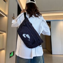 包包高质感腰包潮牌斜跨包运动胸包大容量帆布单肩包女生精致小包