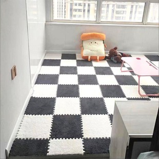 Thickened Plush Stitching Carpet EVA Foam Floor Mat Household Bedroom Bedside Square Puzzle Floor Mat Balcony Mat