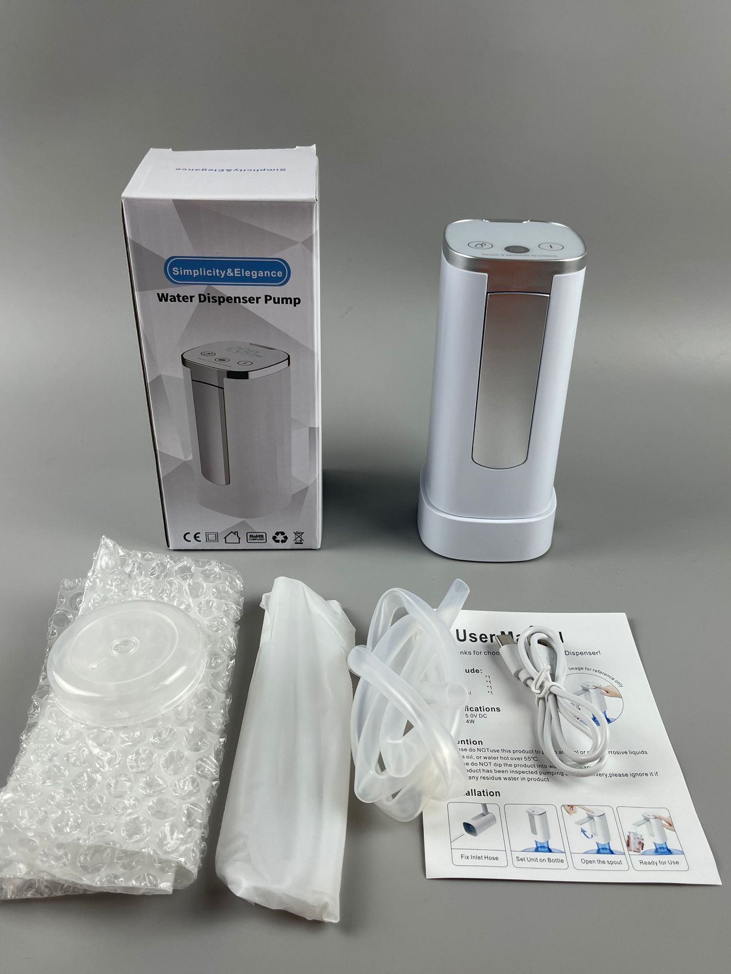 기본 및 확장 된 실리콘 튜브가있는 H3 세트 흰색