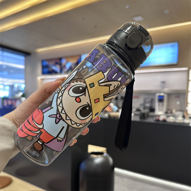 高颜值可爱型拉布布水杯弹跳盖便携车载杯细长款代发水杯|undefined