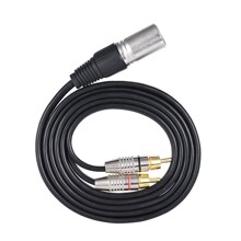 XLR3P公转双RCA公Y型音频线卡侬3PIN公转双莲花公功放音响连接线