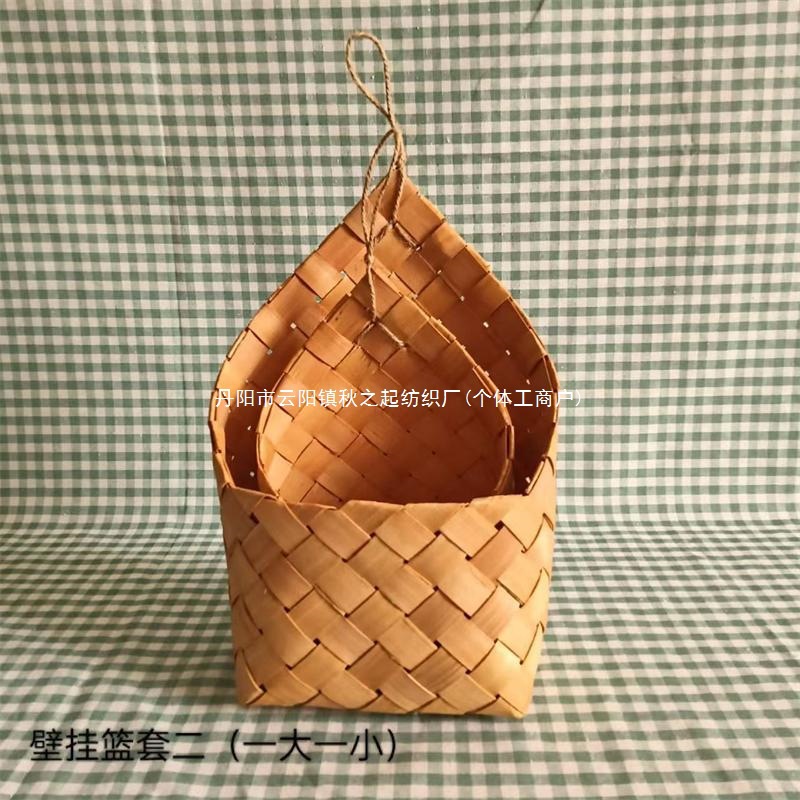 북유럽 짠 교수형 바구니 목가적 인 벽걸이 형 꽃 바구니 주방 생강 마늘 보관 휴대용 식료품 주방 용품 발코니 녹색 식물 도매