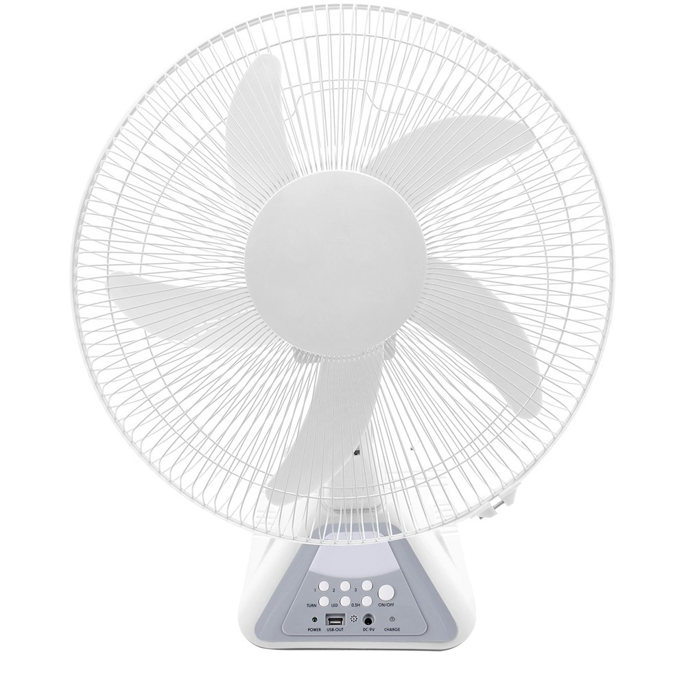 316SW 16 pulgadas 3 velocidades de viento con iluminación cargador de teléfono móvil control remoto ACDC ventilador de pared ventilador de escritorio