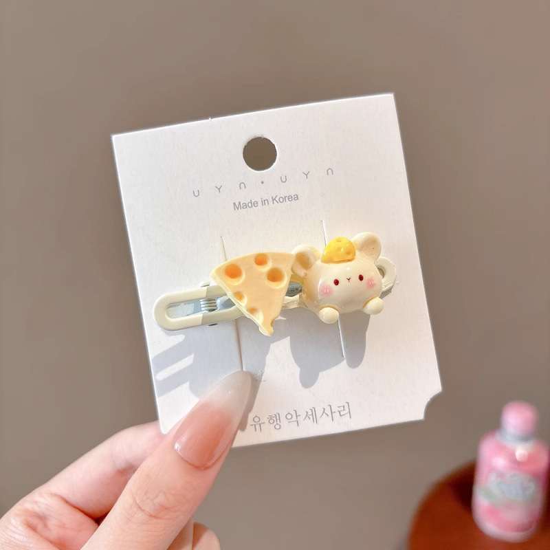 Dulce crema de viento pequeño pez clip de boca de pato de la frente de las niñas cejas laterales cabello rotos tarjetas de cabello de alta calidad no lastimar tocado de cabello