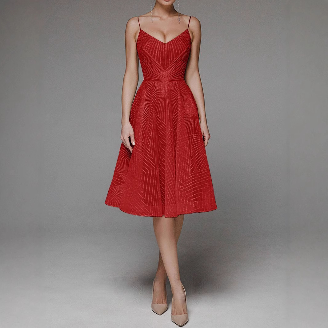 2021 primavera y verano nuevo vestido de mujer de comercio exterior estación independiente vestido sin mangas bordado de correa sexy europeo y americano