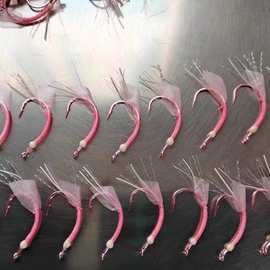 单钩海钓大黄鱼黄三黄姑鱼倒钓钩夜光涂层发亮荧光丝鱼钩船钓钩