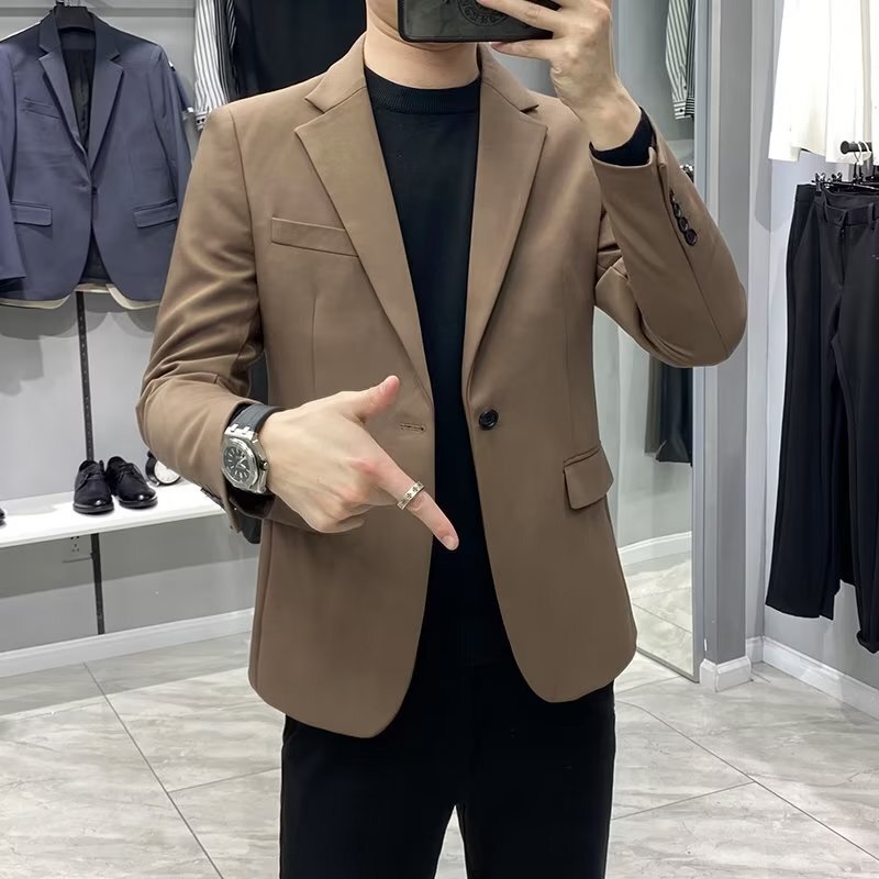 Casual Suit 2023 Spring and Autumn New Men's Korean-style Slim-fit Small Suit Top Fashionable Jacket for Youth