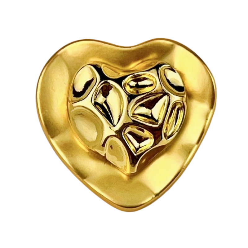 Moda amor botón de metal estilo de chanel en forma de corazón perla hebilla vintage abrigo traje abrigo hebilla decorativa