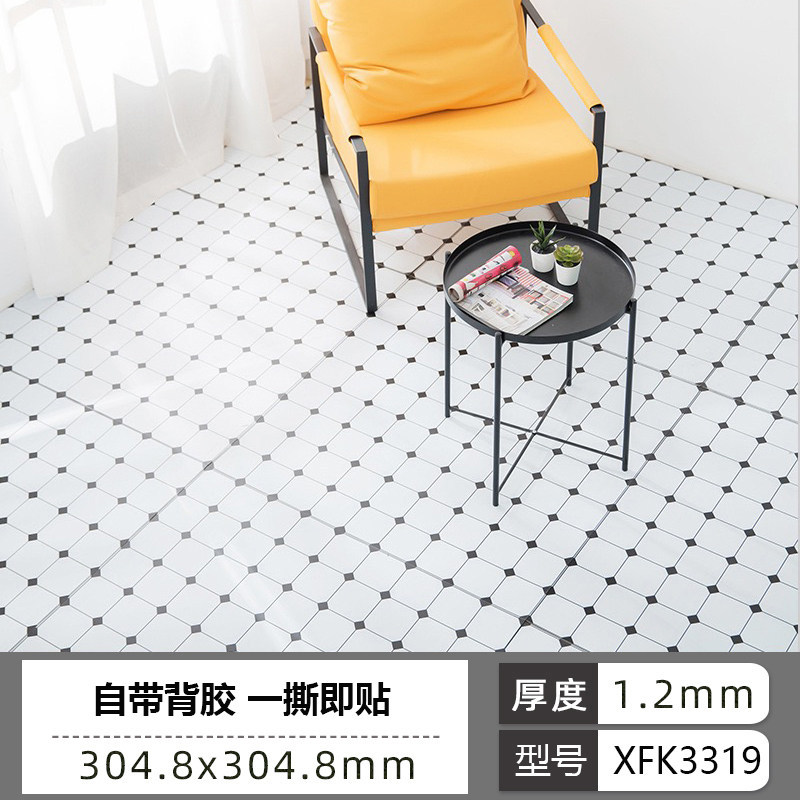 Piso de baño autoadhesivo alfombra impermeable de suelo de cemento renovación de suelo de suelo ladrillo de suelo antideslizante cuero image 11