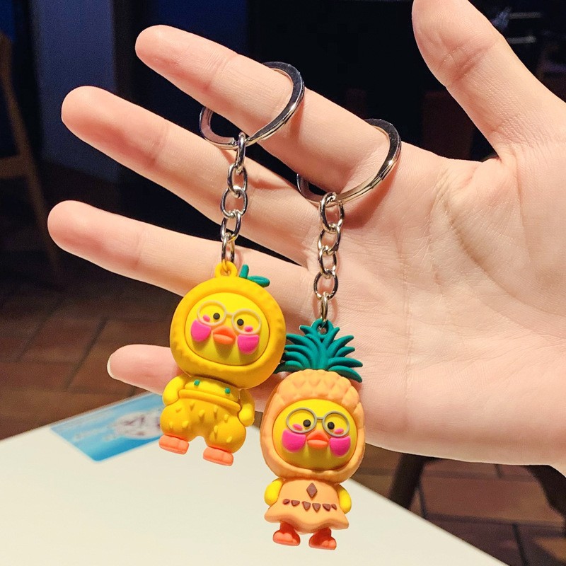 Creativo de dibujos animados fruta pato llavero exquisito pequeño regalo kindergarten pequeño regalo mochila bolsa colgante Premio al por mayor