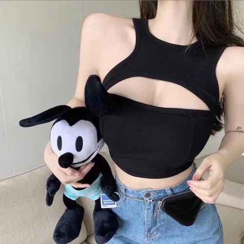 Korean hot girl bottoming fake two-piece camisole women's summer hollow sexy I-shaped chic niche short top