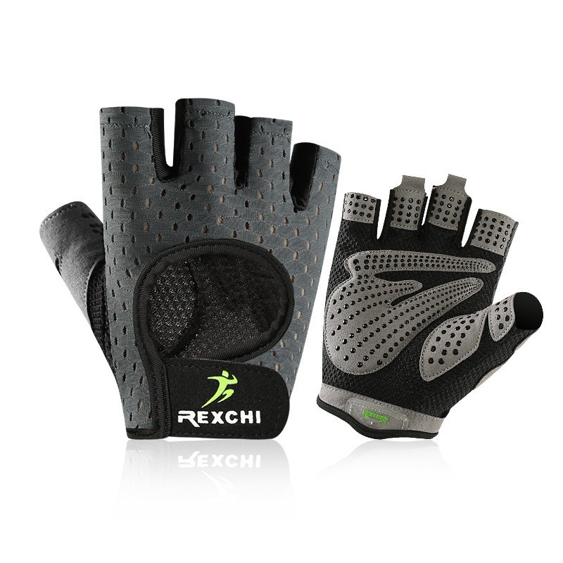 Guantes de fitness de medio dedo entrenamiento de levantamiento de pesas para hombres antideslizante resistente al desgaste anti-capullo deportes al aire libre guantes de equitación transpirable Delgado