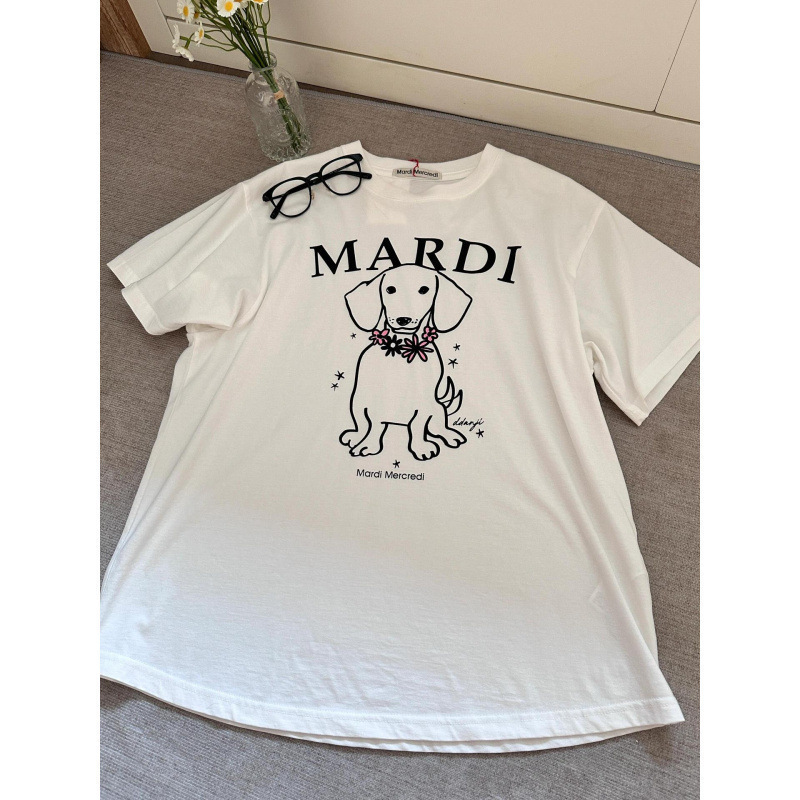 【カウンター品質】韓国マルディトレンドブランド半袖Tシャツリトルデイジードーマンプリントラウンドネックピュアコットンクロスボーダー|undefined