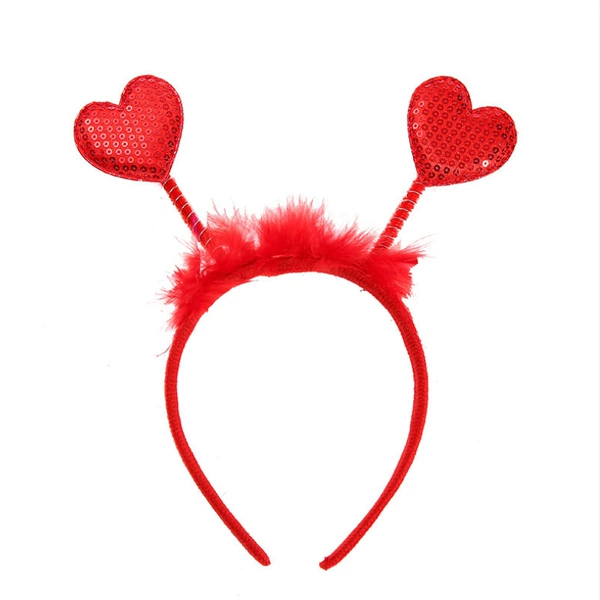Small sequin hearts + feathers