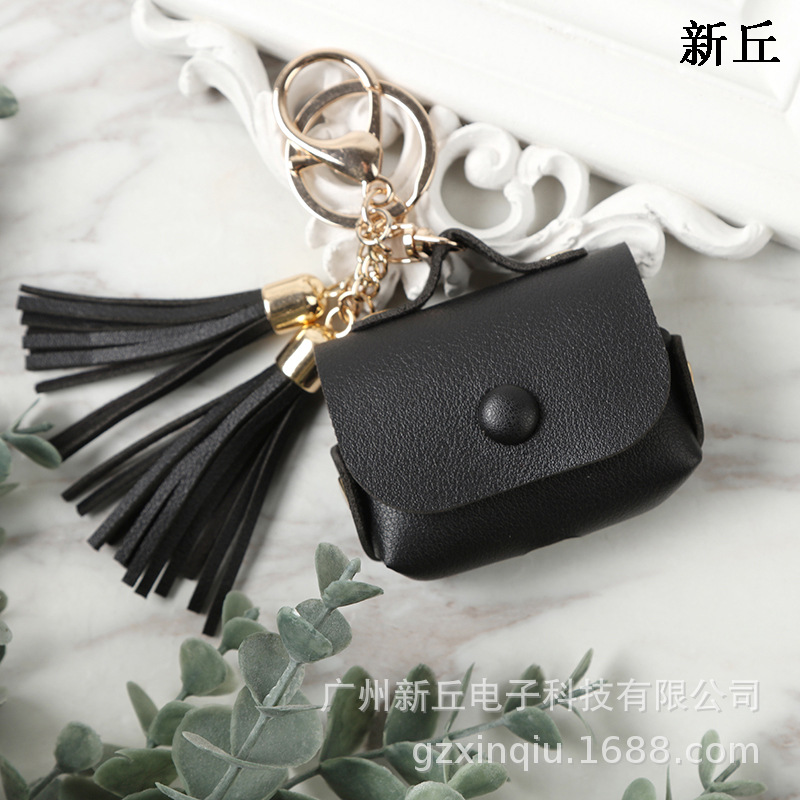 Funda de cuero con borlas de venta directa de fábrica, adecuada para los nuevos auriculares Apple Airpods.