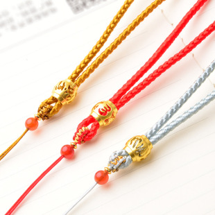 Hand-woven hand-woven text car lanyard Jade agate Buddha incense wooden brand hand-held wrist rope wholesale