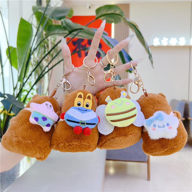Internet Celebrity Backpack Capibala Plush Doll Pendant Keychain Pendant Doll Claw Machine Toy Gift
