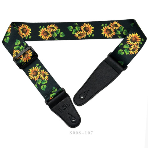 PP guitar strap ethnic sunflower flower musical instrument accessories guitar strap guitar shoulder strap crossbody guitar strap