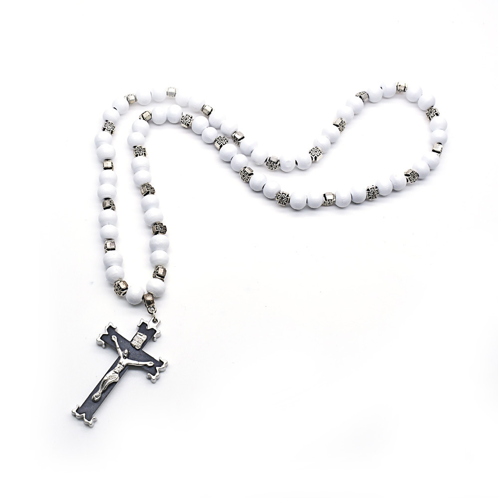 Retro Cross Alloy Beaded Unisex Necklace 1 Piece