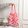 Brand summer capacious one-shoulder bag, fresh shopping bag, underarm bag, drawstring