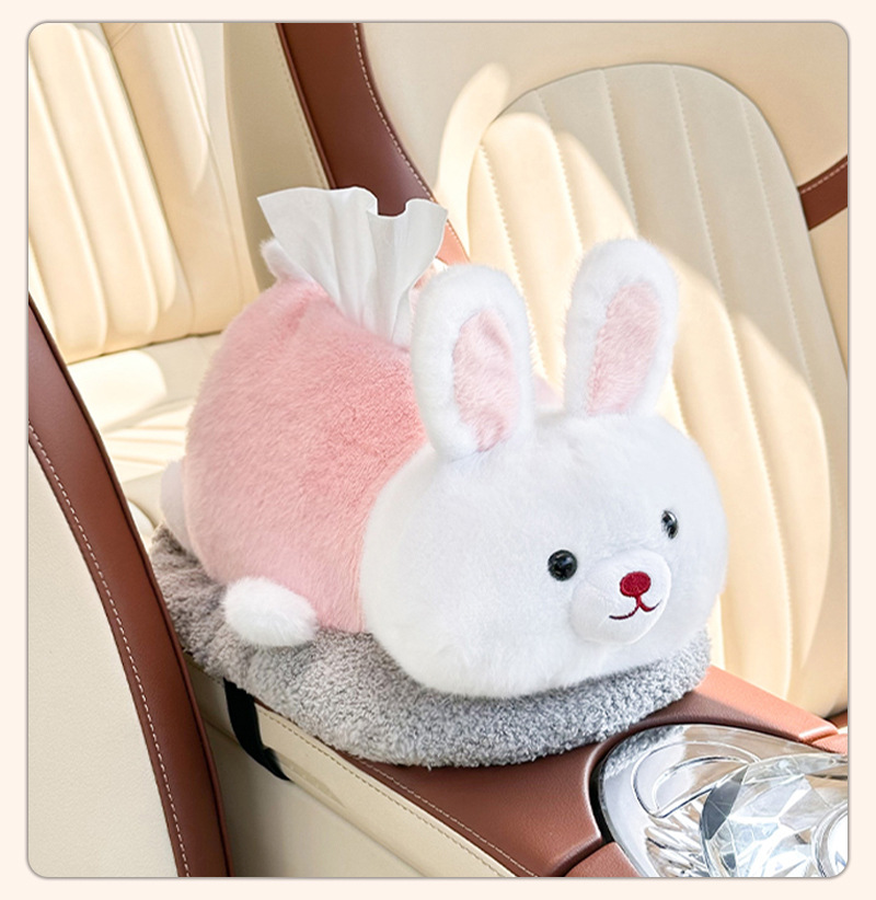 Cartoon Car Tissue Box Deodorizing Bamboo Charcoal Bag Creative Plush Doll Armrest Box Tissue Box Car Decoration Supplies