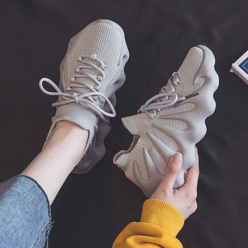 Volcánico bollos al vapor zapatos deportivos de las mujeres estilo coreano 2023 nueva primavera malla transpirable superficie volador tejido pulpo zapatos