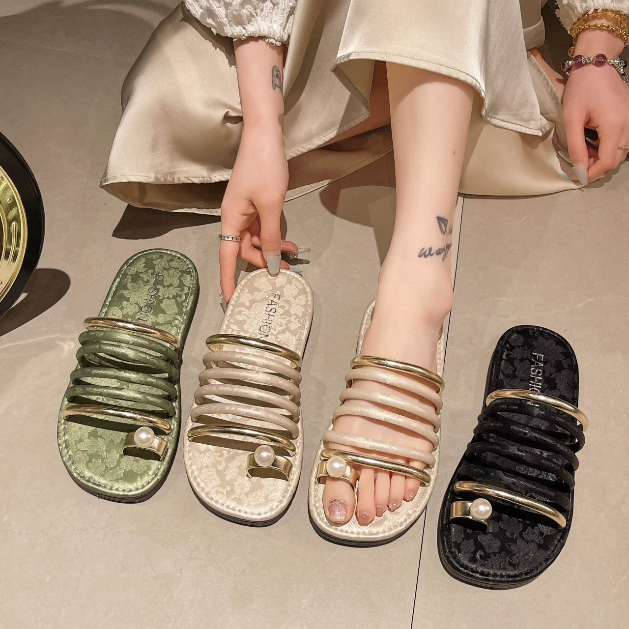 Национальный стиль плоский жемчуг