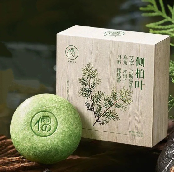 RUYI Arborvitae Leaf Usman Plant Care Hair Soap 120g + Foaming Net