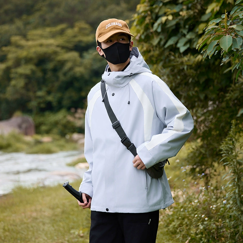 Оптовая новая горная система три в одном штурмовая куртка с логотипом пара водонепроницаемая и дышащая приливная карта сшитая наружная альпинистская одежда