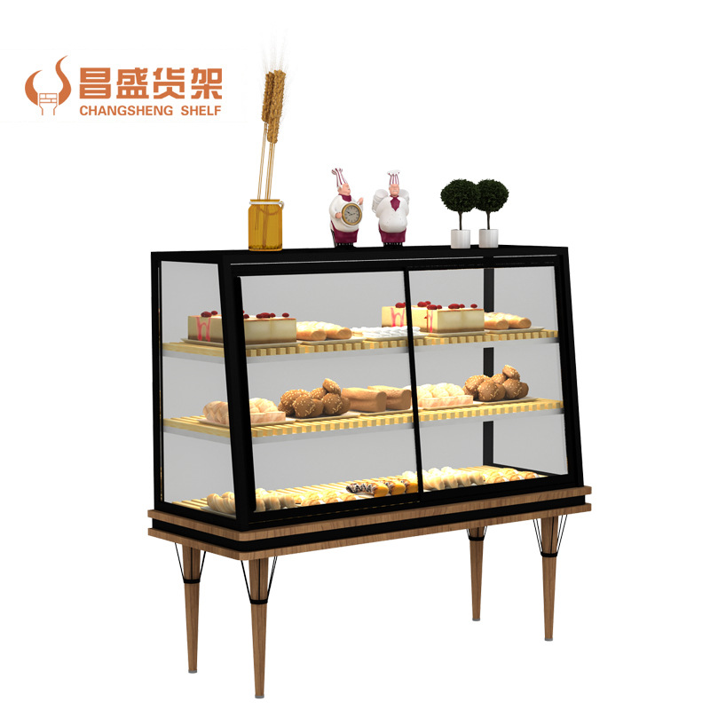 超市货架展示便利店烘焙西点蛋糕面包架面包柜展示柜烘培边柜展示