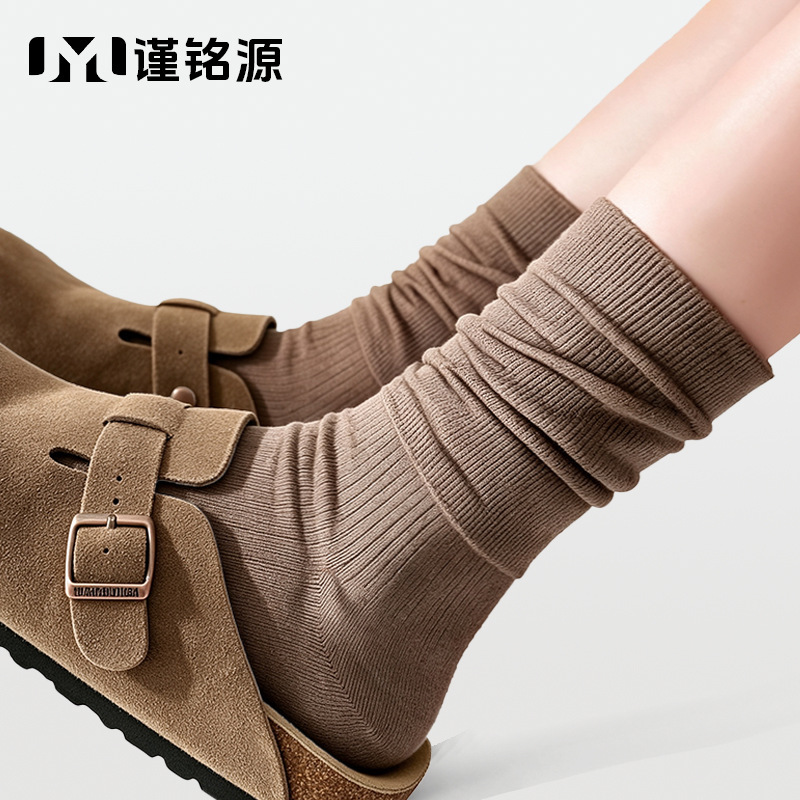 Extended-length women's socks, made of pure cotton, absorbent, odor-resistant, and antibacterial, with high elasticity, comfortable fit, and anti-pilling properties, and a seamless design Extended-length women's socks, made of pure cotton, absorbent, odor-resistant, and antibacterial, with high elasticity, comfortable fit, and anti-pilling properties, and a seamless design
