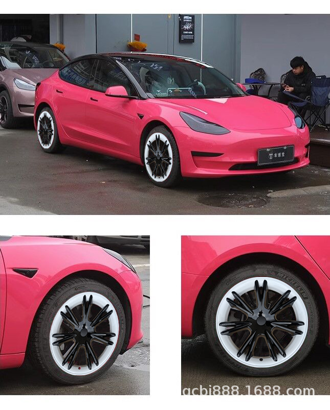 Suitable for Tesla ModelY wheel hub cover decorative protection ring 19 inch modified scratch-resistant all-inclusive bare wheel cover
