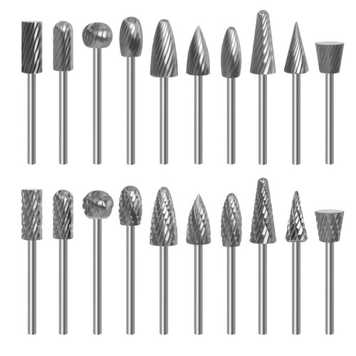 Carbide tungsten steel rotary file set 10PC jade woodworking metal grinding engraving grinding head 3*6 single and double slots