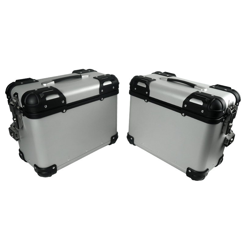 Manufacturer Wholesale Electric Vehicle Motorcycle Rounded Corner Side Box Motorcycle Universal Aluminum Alloy Side Box Side-Mounted Box