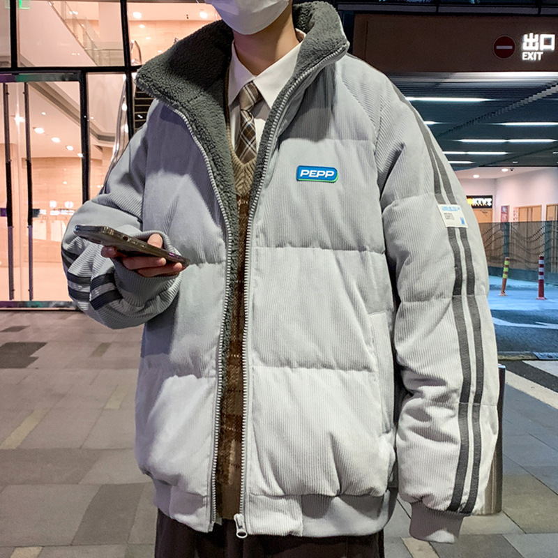 Men's winter trend warm short corduroy down jacket