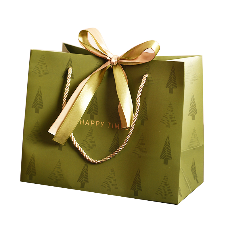 Nuevo árbol de la suerte bolsa de regalo bolsa de regalo bolsa de papel verde bolsa de horneado bolsa de lápiz labial bolsa de mano bolsa de dulces