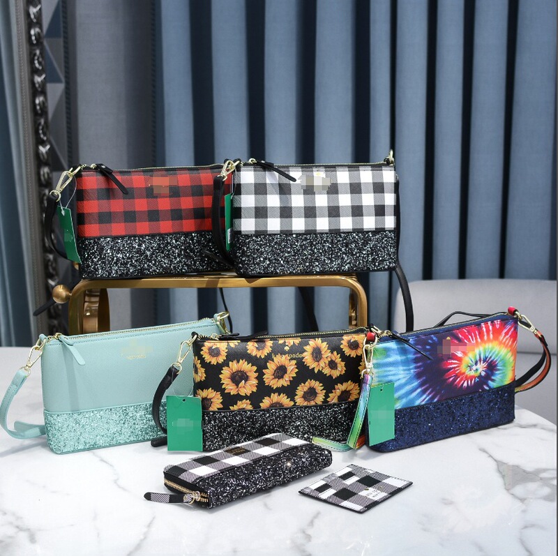 A4 European and American Foreign Trade Handbag Wallet Satchel Three-Piece Set Custom Logo Leopard Print Pink Green Black A4 European and American Foreign Trade Handbag Wallet Satchel Three-Piece Set Custom Logo Leopard Print Pink Green Black