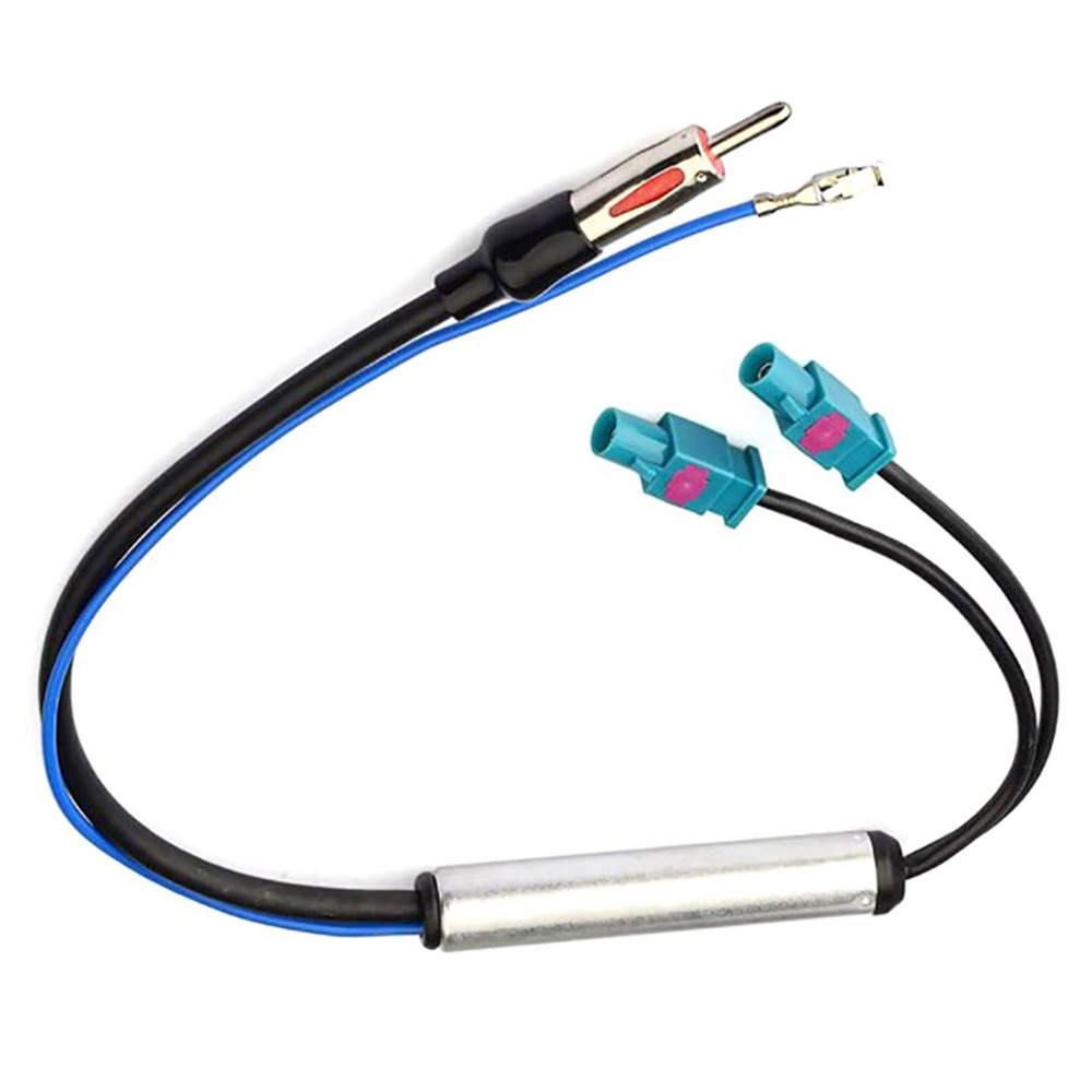 1 Piece of Dual Fakra to Din Plug Adapter (with Phantom Power) Fm Antenna Signal Amplifier