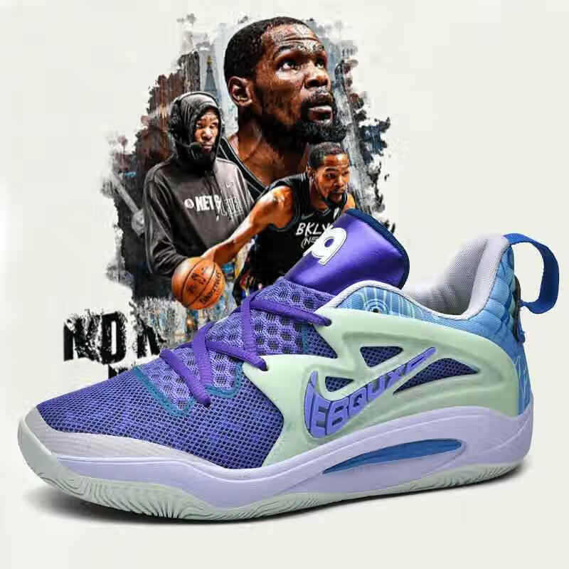 Zapatillas de baloncesto Durant KD15 de corte bajo combate real hombre cojín de aire resistente al desgaste amortiguador transpirable zapatillas de deporte con sonido de fricción zapatos de mujer image 7