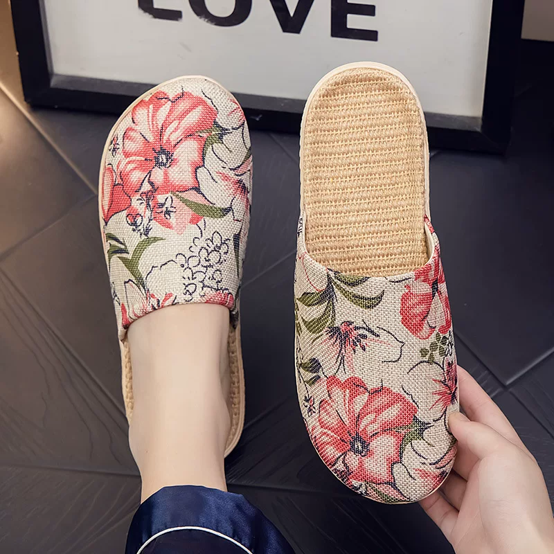 Demi-season comfortable breathable cloth indoor, slide, slippers for men and women for beloved for home use, soft sole